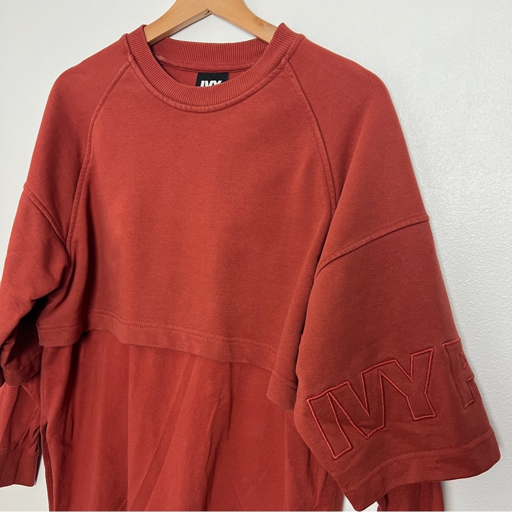 IVY PARK Women’s Rust Orange Double Layer Sweatshirt Dress